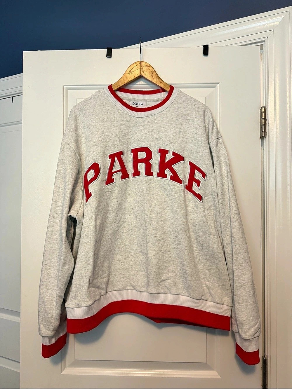 Parke Limited Edition NYC Varsity Crewneck Color Block Sweatshirt XXL Like New
